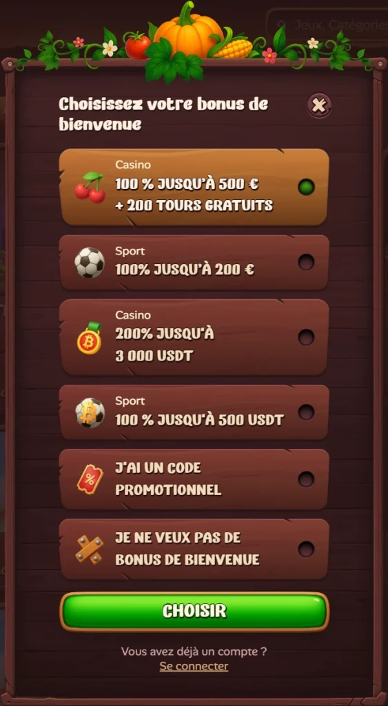 Bonus Casino Roostino : 100% jusqu'à 500€ et 200 tours gratuits